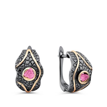 Серебряные серьги с рубинами