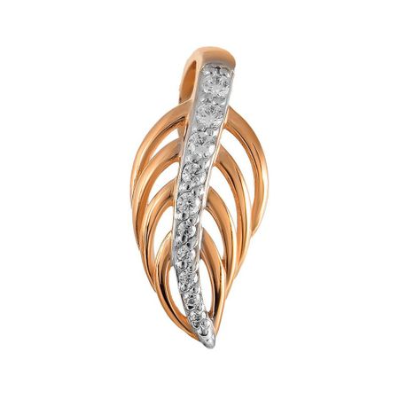 Золотая подвеска Перо с фианитами елена геос шуба перо и золотая статуя