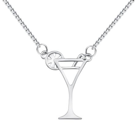 Серебряное колье Бокал с родированием