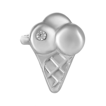 Серьга-пусета из серебра с фианитом