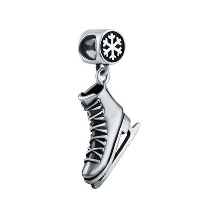 Серебряный шарм Коньки с чернением коньки фигурные   37 stingrey