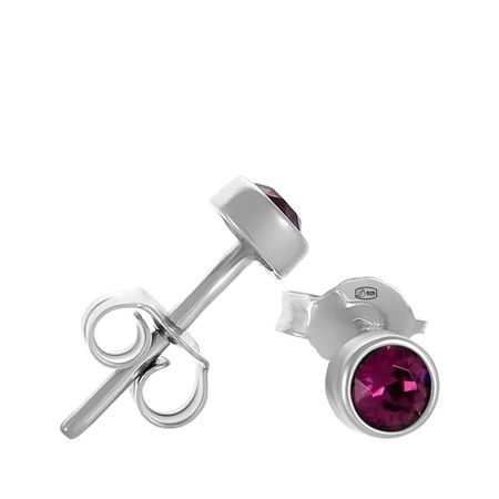 Серебряные серьги с кристаллами SWAROVSKI и родированием