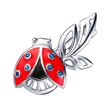 Брошь Божья коровка из серебра с эмалью и фианитами анатолий федорович дроздов божья коровка попаданец в 60 е