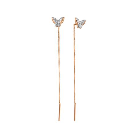 Серебряные серьги Бабочка с фианитами и родированием мебельные петли naierdi мини бабочка бронзовые золотые серебряные 30 шт