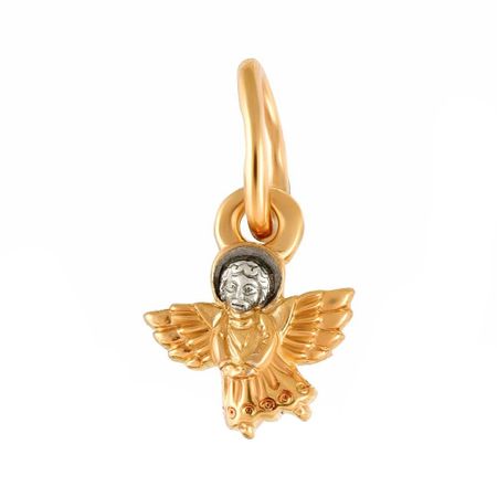 Серебряная подвеска Ангел с позолотой и чернением