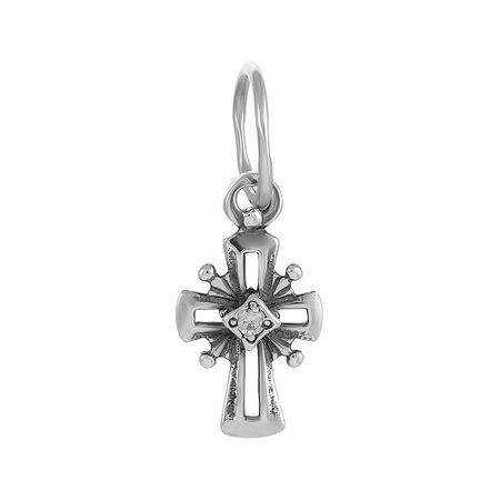 Крестик из серебра с фианитом