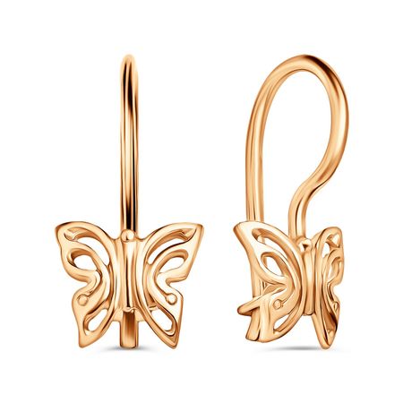 Серебряные детские серьги Бабочка с позолотой мебельные петли naierdi мини бабочка бронзовые золотые серебряные 30 шт