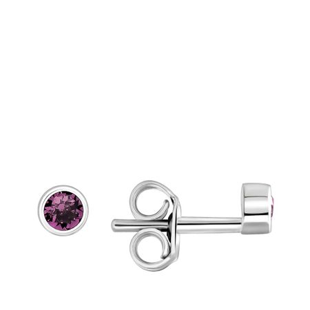 Серебряные серьги с ювелирными кристаллами Swarovski и родированием