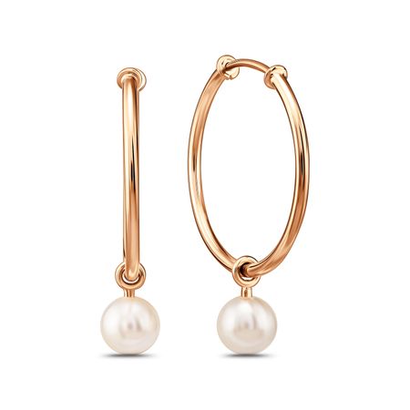 Серебряные серьги с жемчугом и позолотой