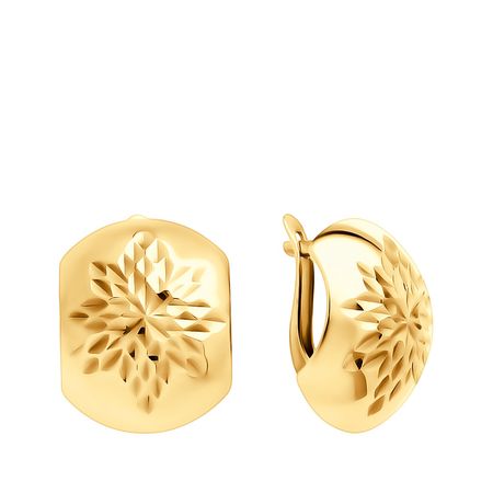 Серебряные серьги с алмазной гранью и позолотой