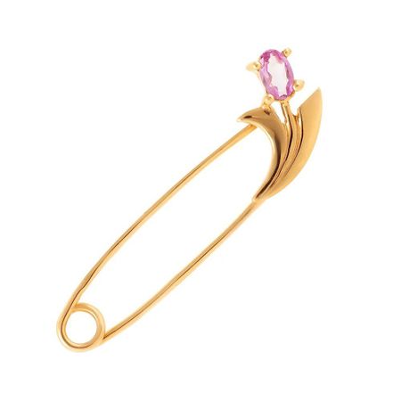 Брошь-булавка из золота с аметистом