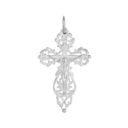 Крестик из серебра с фианитом