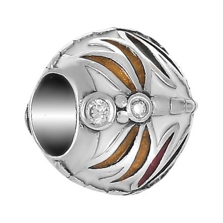 Подвеска-шарм TALANT Цветок из серебра с эмалью и фианитами