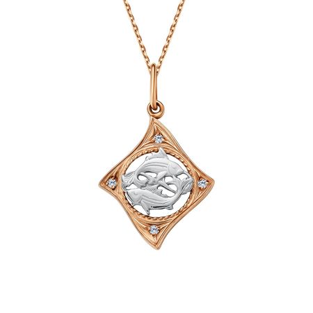 Золотая подвеска с фианитами со знаком зодиака Рыбы рыбы среднего урала справочник определитель богданов в сократ