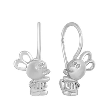 Серьги детские Заяц из серебра роман георгиевич заяц валерий эдуардович бутвиловский владимир витольдович давыдов биология для абитуриентов