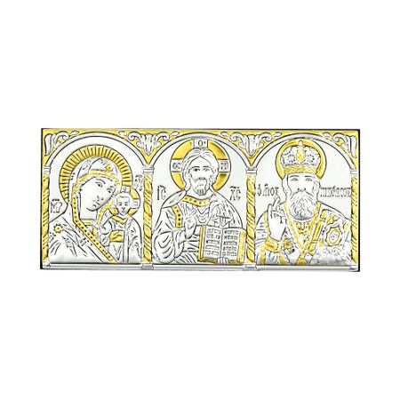 Икона триптих Казанская Божья Матерь, Николай Чудотворец, Спаситель