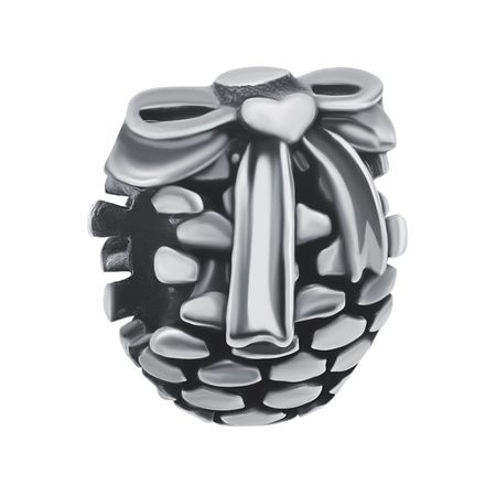 Серебряный шарм Шишка с чернением