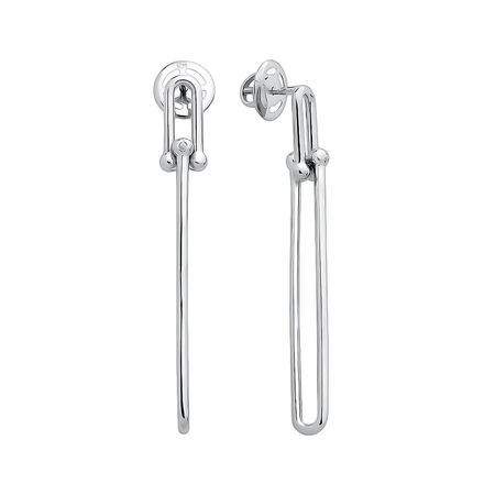 Серебряные серьги с бриллиантами и платиновым покрытием