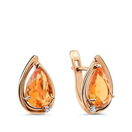 Серебряные серьги с алпанитами и фианитами с позолотой