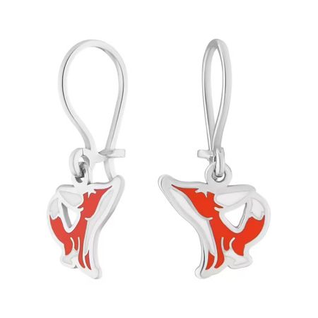 Серебряные серьги Лисички с эмалью и родированием марина становкина в гостях у лисички 50 наклеек