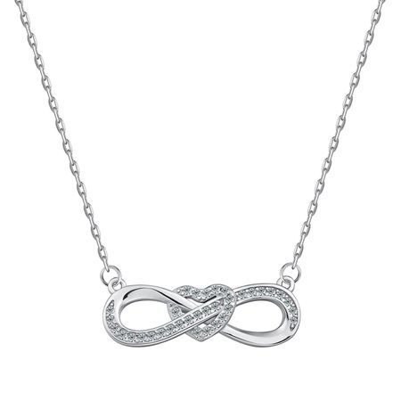 Серебряное колье Бесконечность с фианитами и родированием р. 40-45 светлана игоревна рыжакова путешествие в бесконечность индийские этнографические этюды