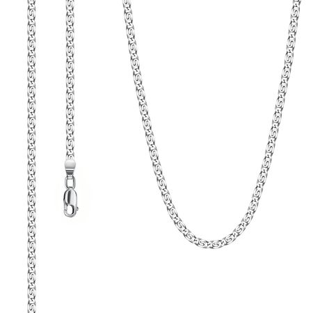 Серебряная цепочка Улитка с родированием