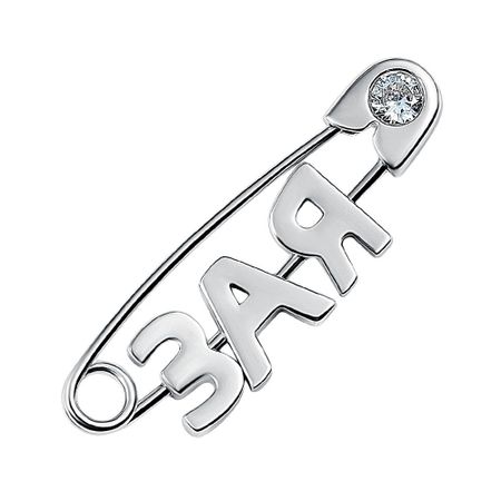 Брошь-булавка Зая из серебра с фианитом