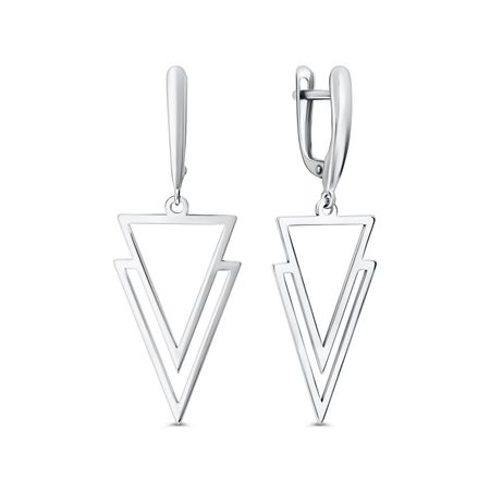 Серебряные серьги Треугольники с родированием путешествия подбери и приклей треугольники