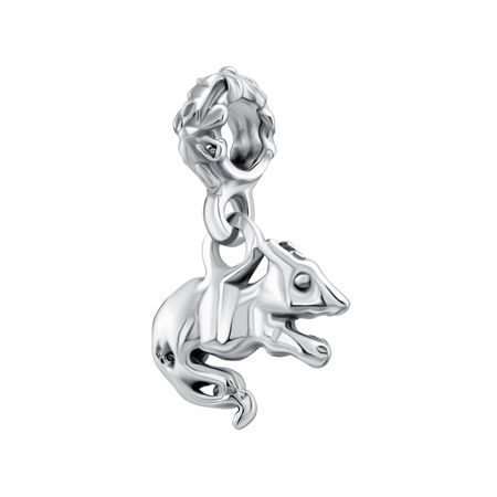 Серебряный шарм Мышь с чернением