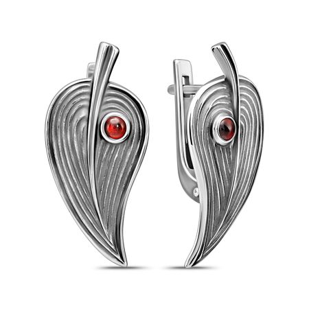 Серебряные серьги Лист с ювелирным стеклом и чернением лист стикеров 13 карт феликс земля королей