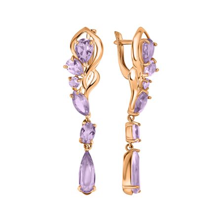 Серьги TALANT из золота с аметистами
