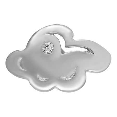 Серьга-пусета из серебра с фианитом