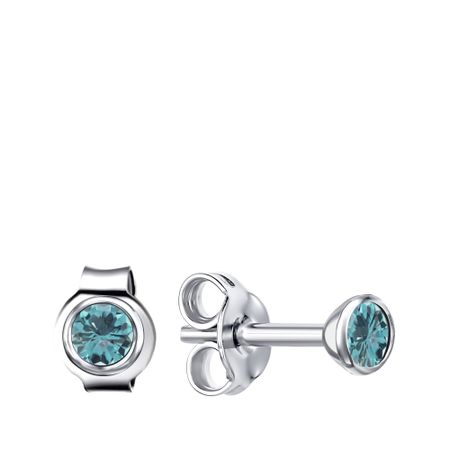 Серебряные серьги с кристаллами Swarovski и родированием