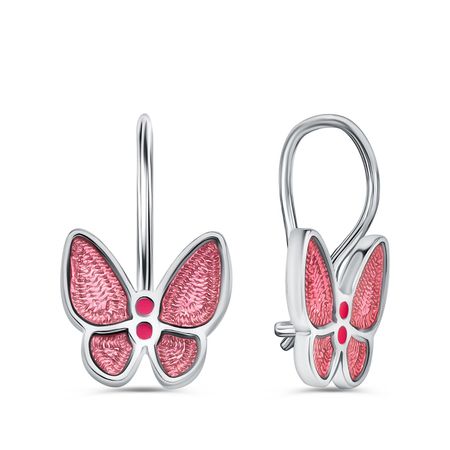 Серебряные серьги Бабочка с эмалью мебельные петли naierdi мини бабочка бронзовые золотые серебряные 30 шт