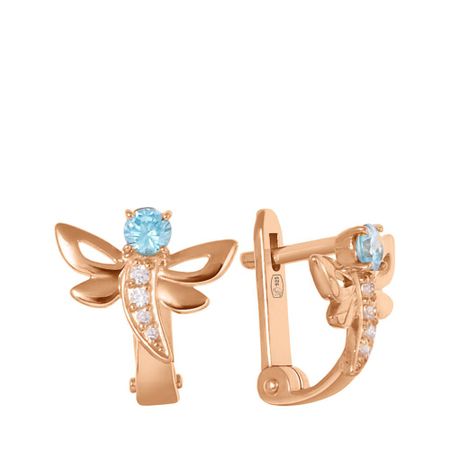 Серьги детские Стрекоза из серебра с фианитами татьяна булатова стрекоза ты моя бестолковая