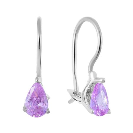 Серьги детские из серебра с кварцем