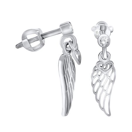 Серьги-пусеты Крылья из серебра с фианитами виктор николаевич михеев петербургские крылья америки