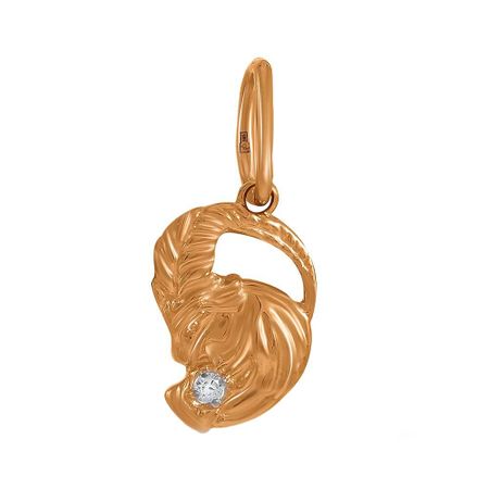 Золотая подвеска с фианитом со знаком зодиака Козерог