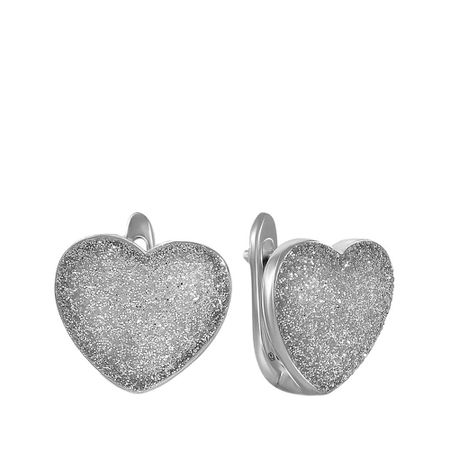 Серьги Сердце из серебра с глиттером холодное сердце рг 1704 раскраска с глиттером