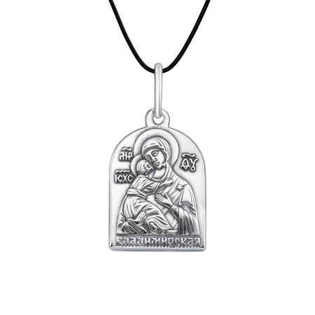 Серебряная подвеска Икона Владимирская Божия Матерь