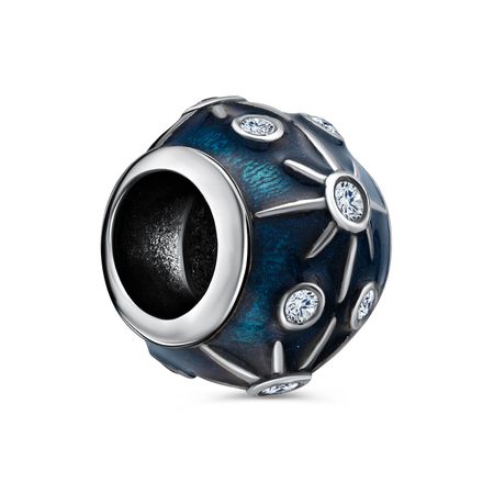 Серебряный шарм Игрушка с эмалью и фианитами с родированием