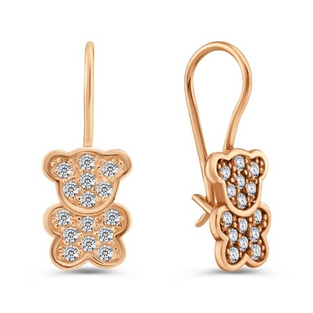 Серьги детские Медведь из серебра с фианитами святой серафим и медведь книжка раскраска