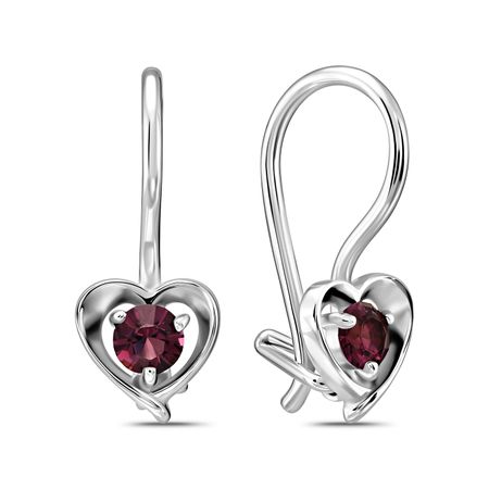 Серебряные детские серьги с ювелирными кристаллами и родированием