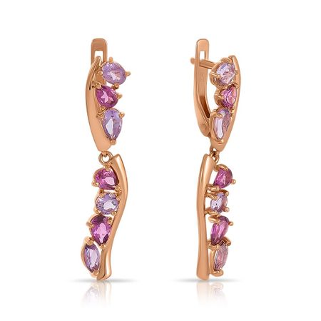 Серьги SOKOLOV из золота с аметистами и родолитами