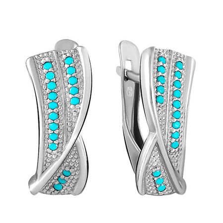 Серебряные серьги со шпинелью нано