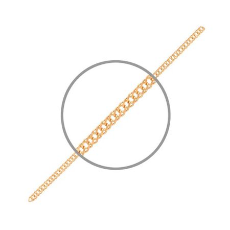 Серебряная цепочка Двойной ромб с алмазной гранью и позолотой