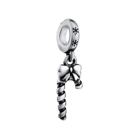 Серебряный шарм Новогодний леденец с чернением попсокет леденец пвх 12 18031 202505 s66