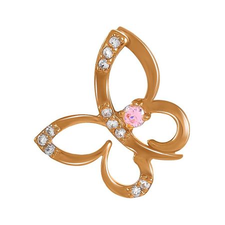 Золотая подвеска Бабочка с фианитами