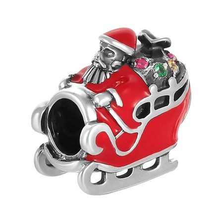 Подвеска-шарм TALANT Дед Мороз из серебра с эмалью и фианитами витраж дед мороз снегурочка снеговик 20х20см пвх в асс те