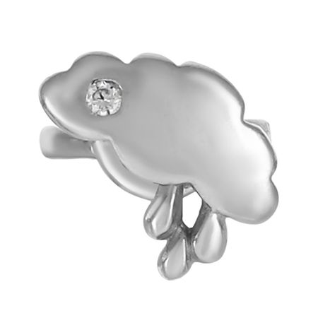 Серьга-пусета из серебра с фианитом